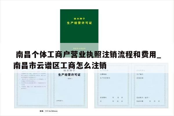  南昌个体工商户营业执照注销流程和费用_南昌市云谱区工商怎么注销