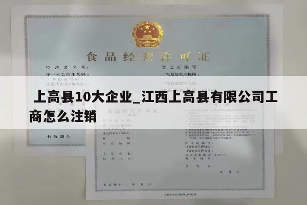  上高县10大企业_江西上高县有限公司工商怎么注销