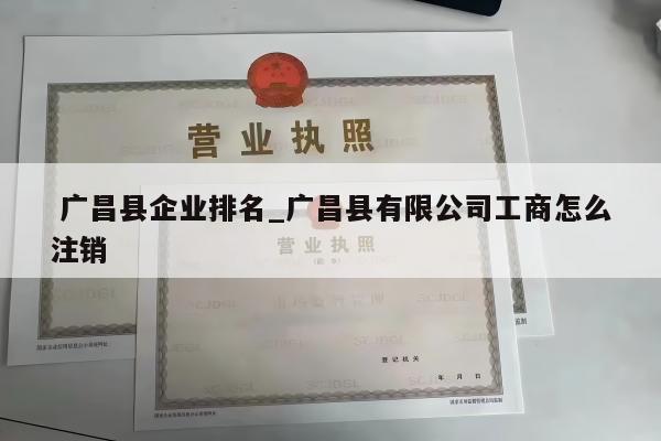  广昌县企业排名_广昌县有限公司工商怎么注销