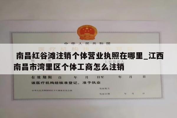  南昌红谷滩注销个体营业执照在哪里_江西南昌市湾里区个体工商怎么注销