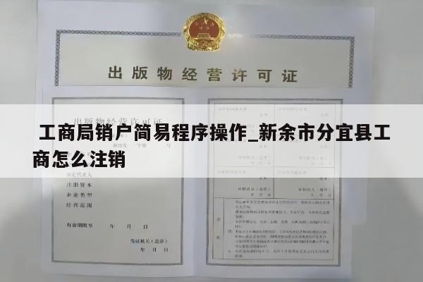  工商局销户简易程序操作_新余市分宜县工商怎么注销