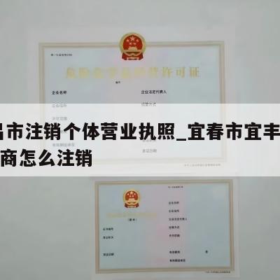  宜昌市注销个体营业执照_宜春市宜丰县个体工商怎么注销
