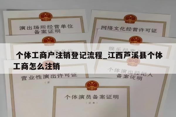  个体工商户注销登记流程_江西芦溪县个体工商怎么注销