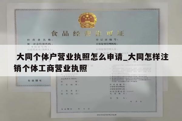  大同个体户营业执照怎么申请_大同怎样注销个体工商营业执照