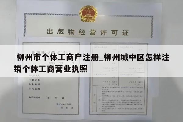  柳州市个体工商户注册_柳州城中区怎样注销个体工商营业执照
