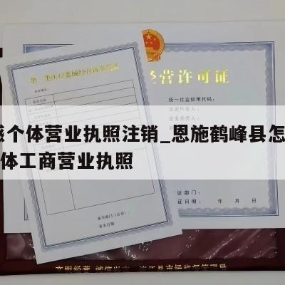  孝感个体营业执照注销_恩施鹤峰县怎样注销个体工商营业执照