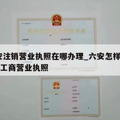  六安注销营业执照在哪办理_六安怎样注销个体工商营业执照