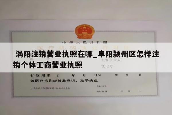  涡阳注销营业执照在哪_阜阳颍州区怎样注销个体工商营业执照