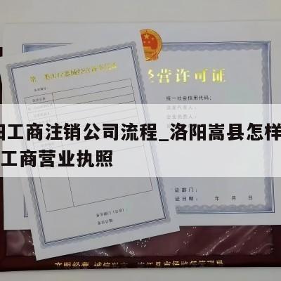  洛阳工商注销公司流程_洛阳嵩县怎样注销个体工商营业执照