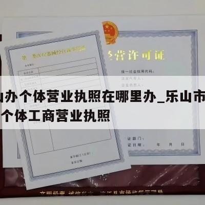  乐山办个体营业执照在哪里办_乐山市怎样注销个体工商营业执照