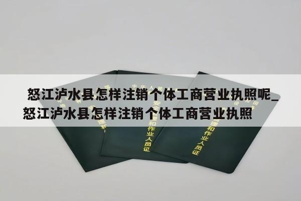  怒江泸水县怎样注销个体工商营业执照呢_怒江泸水县怎样注销个体工商营业执照