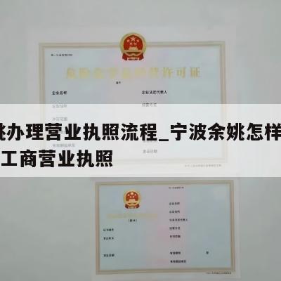  余姚办理营业执照流程_宁波余姚怎样注销个体工商营业执照