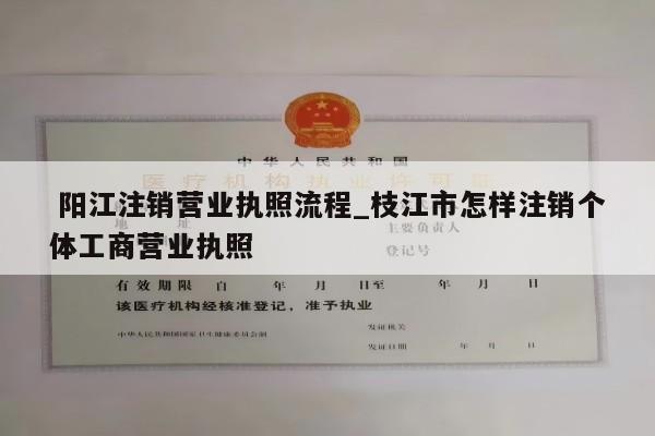 阳江注销营业执照流程_枝江市怎样注销个体工商营业执照