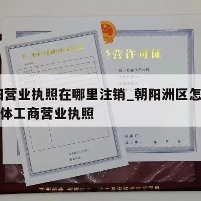  朝阳营业执照在哪里注销_朝阳洲区怎样注销个体工商营业执照