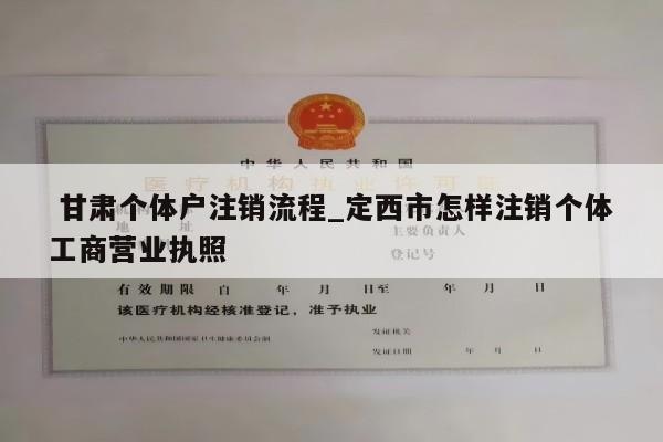  甘肃个体户注销流程_定西市怎样注销个体工商营业执照