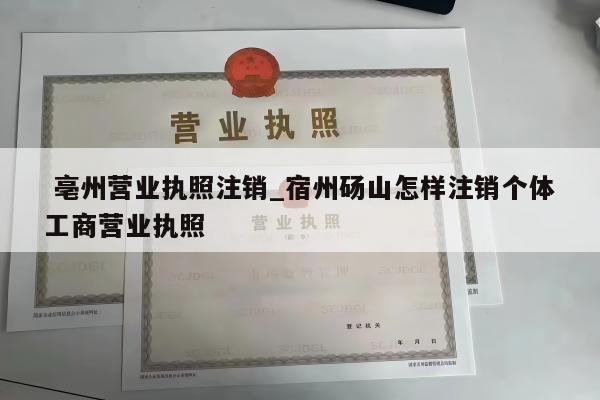  亳州营业执照注销_宿州砀山怎样注销个体工商营业执照