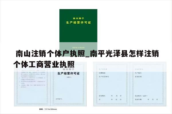  南山注销个体户执照_南平光泽县怎样注销个体工商营业执照