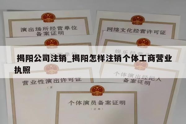  揭阳公司注销_揭阳怎样注销个体工商营业执照