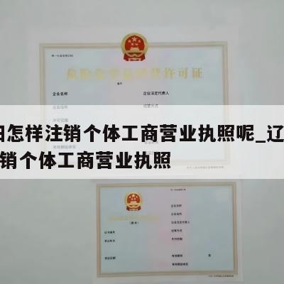  辽阳怎样注销个体工商营业执照呢_辽阳怎样注销个体工商营业执照