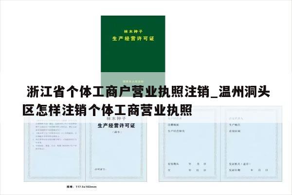 浙江省个体工商户营业执照注销_温州洞头区怎样注销个体工商营业执照