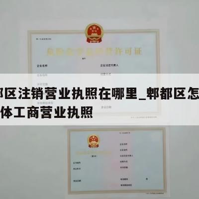  郫都区注销营业执照在哪里_郫都区怎样注销个体工商营业执照