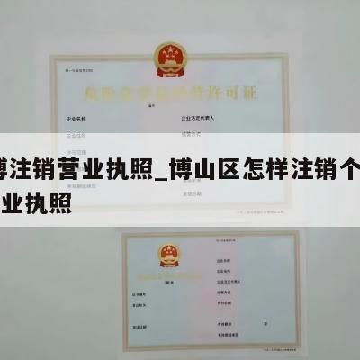  淄博注销营业执照_博山区怎样注销个体工商营业执照