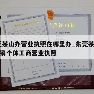  东莞茶山办营业执照在哪里办_东莞茶山怎样注销个体工商营业执照