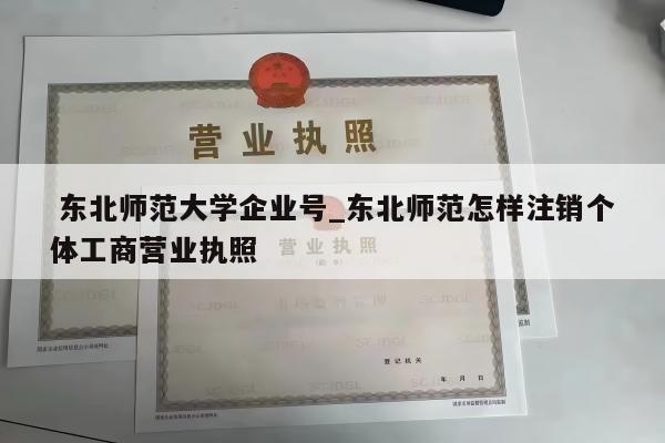  东北师范大学企业号_东北师范怎样注销个体工商营业执照