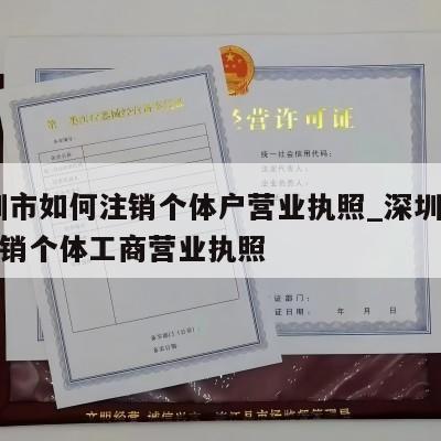  深圳市如何注销个体户营业执照_深圳市怎样注销个体工商营业执照