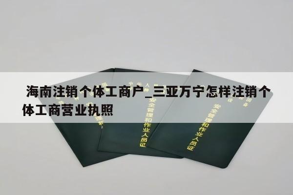  海南注销个体工商户_三亚万宁怎样注销个体工商营业执照