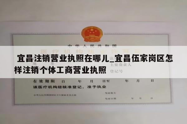  宜昌注销营业执照在哪儿_宜昌伍家岗区怎样注销个体工商营业执照
