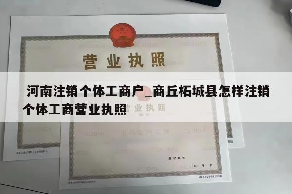  河南注销个体工商户_商丘柘城县怎样注销个体工商营业执照