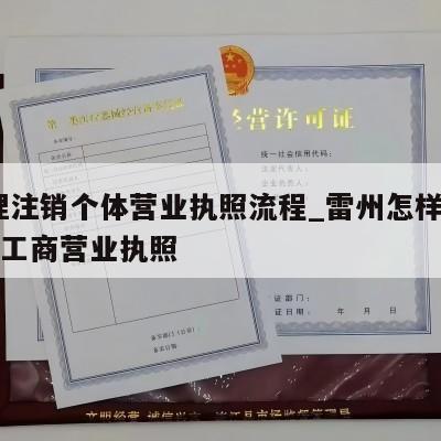  办理注销个体营业执照流程_雷州怎样注销个体工商营业执照