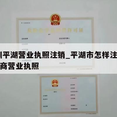  深圳平湖营业执照注销_平湖市怎样注销个体工商营业执照