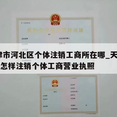  天津市河北区个体注销工商所在哪_天津和平区怎样注销个体工商营业执照