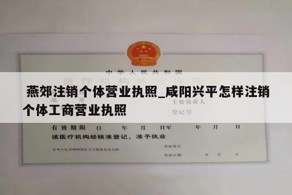  燕郊注销个体营业执照_咸阳兴平怎样注销个体工商营业执照