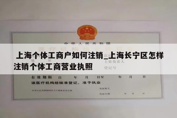  上海个体工商户如何注销_上海长宁区怎样注销个体工商营业执照