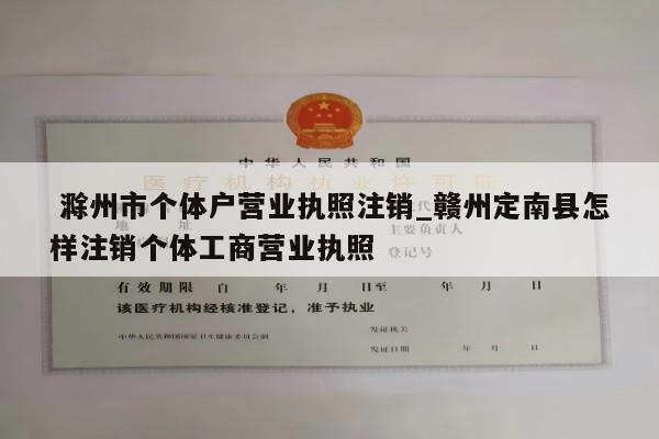  滁州市个体户营业执照注销_赣州定南县怎样注销个体工商营业执照