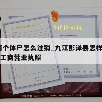  江西个体户怎么注销_九江彭泽县怎样注销个体工商营业执照