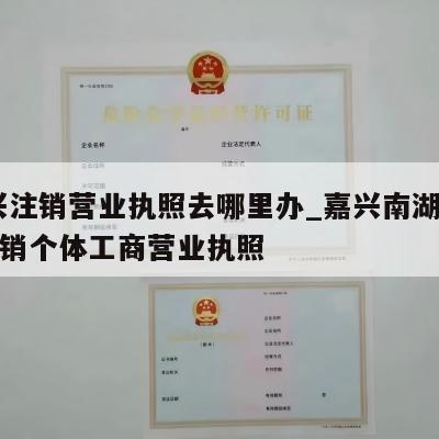  嘉兴注销营业执照去哪里办_嘉兴南湖区怎样注销个体工商营业执照