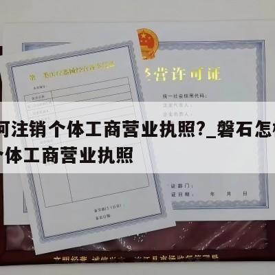  如何注销个体工商营业执照?_磐石怎样注销个体工商营业执照