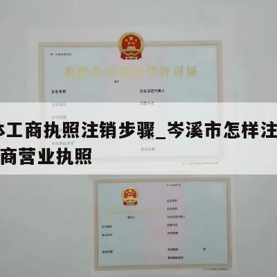  个体工商执照注销步骤_岑溪市怎样注销个体工商营业执照