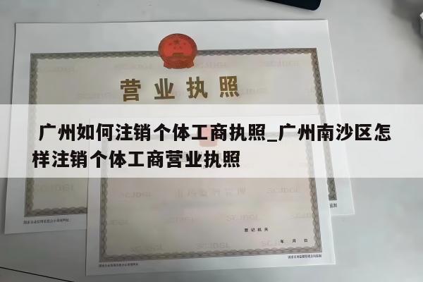  广州如何注销个体工商执照_广州南沙区怎样注销个体工商营业执照