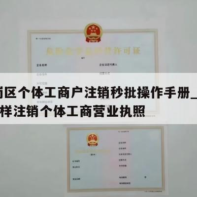  龙岗区个体工商户注销秒批操作手册_龙湖区怎样注销个体工商营业执照