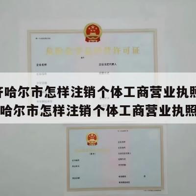  齐齐哈尔市怎样注销个体工商营业执照呢_齐齐哈尔市怎样注销个体工商营业执照