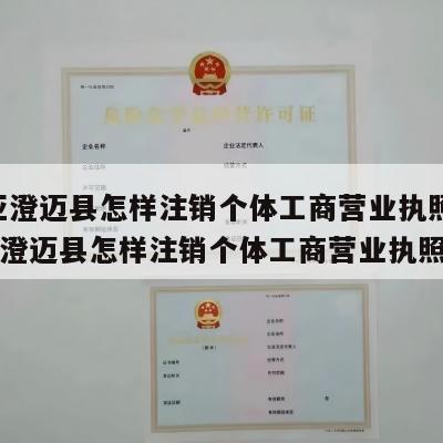 三亚澄迈县怎样注销个体工商营业执照呢_三亚澄迈县怎样注销个体工商营业执照