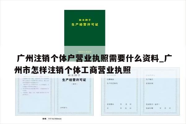  广州注销个体户营业执照需要什么资料_广州市怎样注销个体工商营业执照