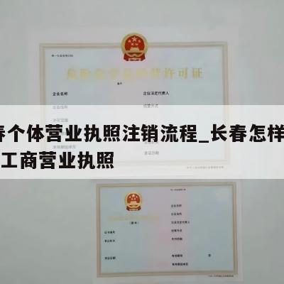  长春个体营业执照注销流程_长春怎样注销个体工商营业执照