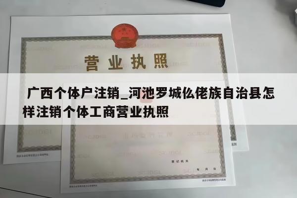  广西个体户注销_河池罗城仫佬族自治县怎样注销个体工商营业执照
