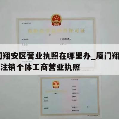  厦门翔安区营业执照在哪里办_厦门翔安区怎样注销个体工商营业执照